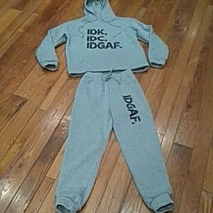Gray Hoodie and Sweatpants Set
